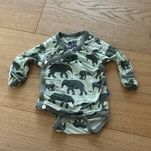 Kickee Pants Elephant Print Baby Onesie 0/3m
